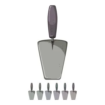 Wall trowel cement cartoon vector graphic Stock Illustration
