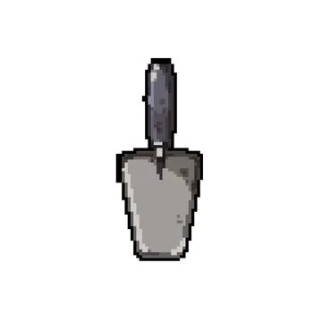 Wall trowel cement pixel art vector illustration Stock Illustration