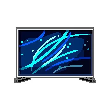 Wall tv screen pixel art vector illustration Stock Illustration