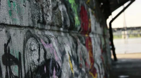 Wall under bridge v2 Video stock 7763035