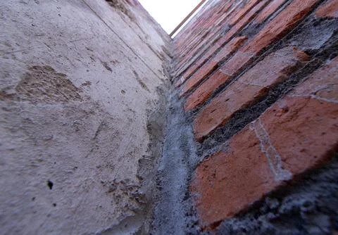 A wall under construction Stock Photos