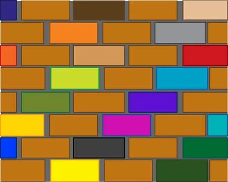 Wall from varicoloured brick Stock Illustration