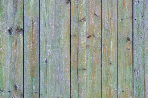 Wall of vertically folded planks with paint residues Stock-Fotos