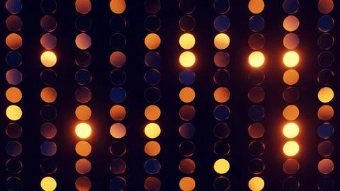 Wall of warm, glowing lights turning on and off Stock Illustration