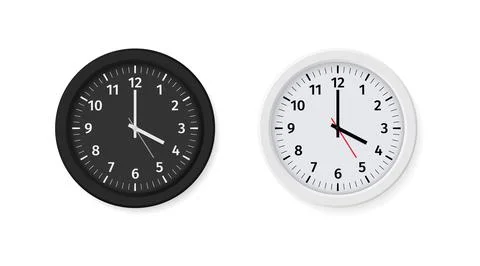 Wall watch face. Black or white circle dial. Round chronograph design with nu Stock Illustration