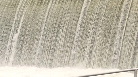 Wall of water created by dam Stock Footage 107884357