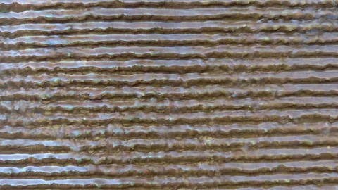 Wall with water flowing down. Decorative outdoor waterfall with flowing water. Stock Footage 315787126