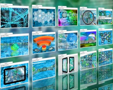 Wall of websites Stock Illustration