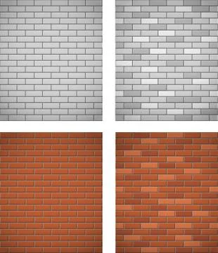 Wall of white and red brick seamless background Illustrazione stock