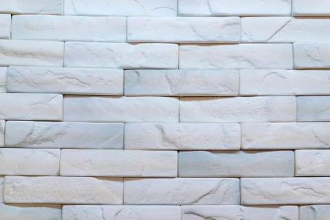 Wall of white brick. background Stock Photos