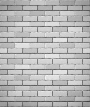 Wall of white brick seamless background Stock Illustration