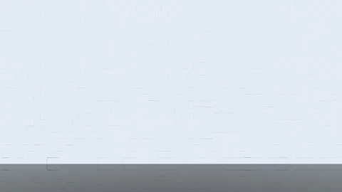 A wall of white bricks falls apart and reveals a mirrored blue background. Stock Footage 127611051