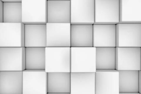 Wall of white cubes Stock Illustration