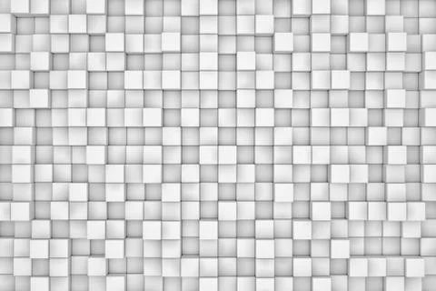 Wall of white cubes Stock Illustration
