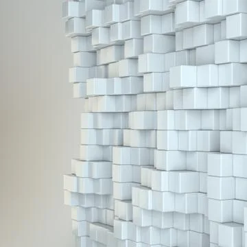 Wall of white cubes Illustrazione stock