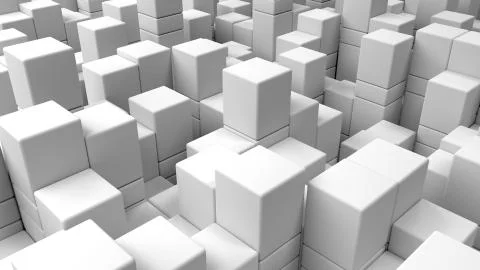 Wall of white cubes 스톡 일러스트
