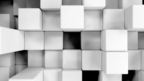 Wall of white cubes Stock Illustration