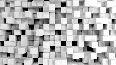 Wall of white cubes 스톡 일러스트