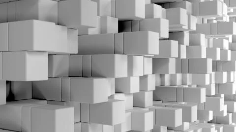 Wall of white cubes 스톡 일러스트