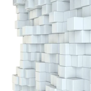 Wall of white cubes Illustrazione stock