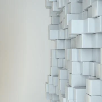Wall of white cubes Illustrazione stock