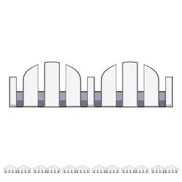 Wall white fence cartoon vector graphic Stock Illustration