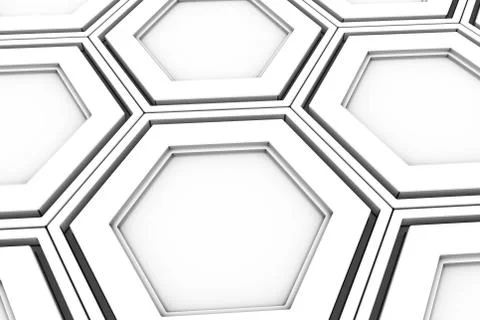 Wall of white hexagons Stock Illustration