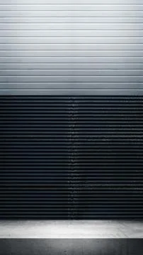 Wall with white shelf. Abstract pattern of horizontal ribbed lines and corr.. Stock Photos