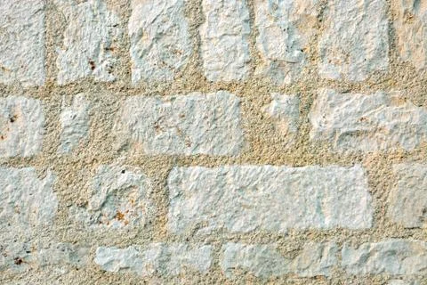 Wall of white stone. Stock Photos