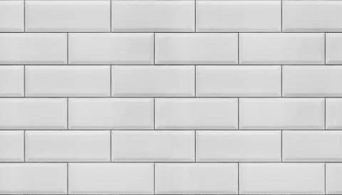 Wall of white tiles. Stock Photos
