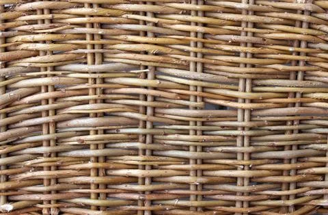 Wall from willow rods Stock Photos