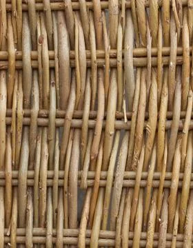 Wall from willow rods Stock Photos