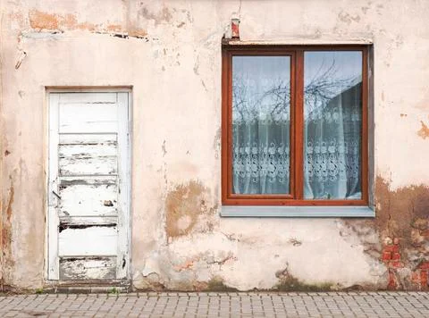Wall with window background Stock Photos