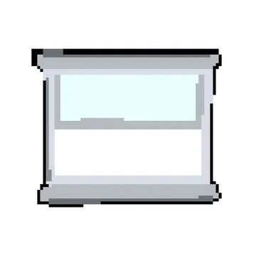 Wall window frame pixel art vector illustration Stock Illustration