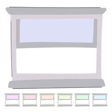 Wall window frame vector cartoon graphic イラスト素材