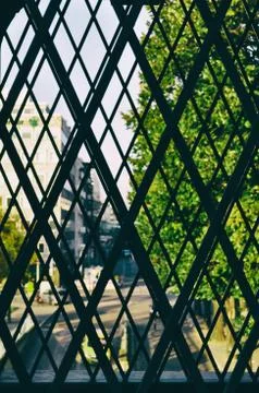Wall window mannheim nature trees city urban Stock Photos