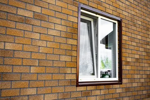 Wall with window perspective Fotos Stock