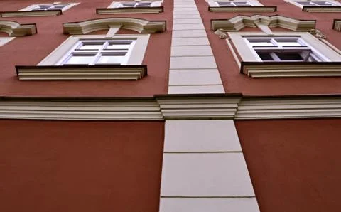 Wall with windows Stock Photos