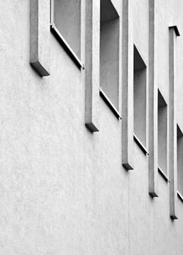 Wall with windows Stock Photos