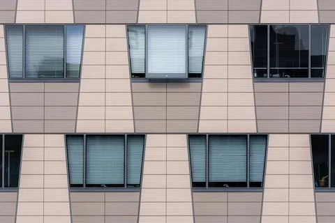 Wall with windows. Stock Photos