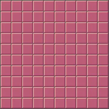 Wall withpink red tiles pattern Stock Illustration