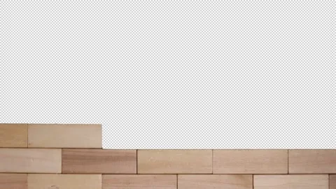 Wall of wooden bricks  스톡 동영상 210151296
