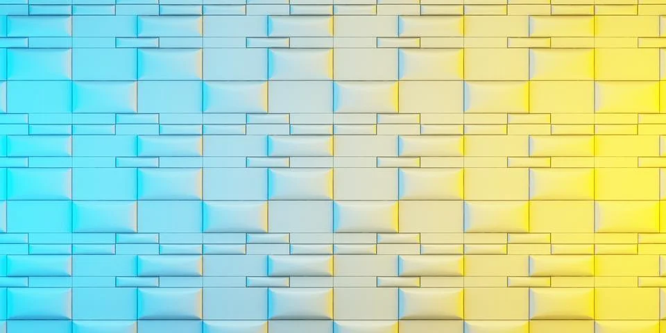 Wall of yellow blue rectangles Illustrazione stock