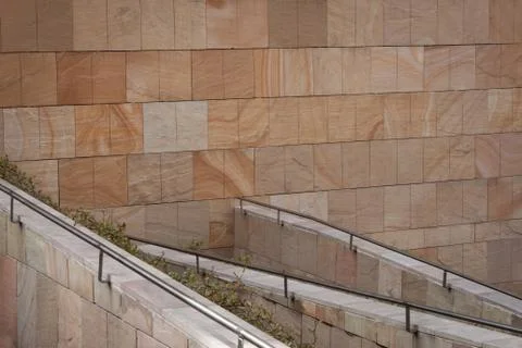 Wall with a zig zag pedestrian path Stock Photos