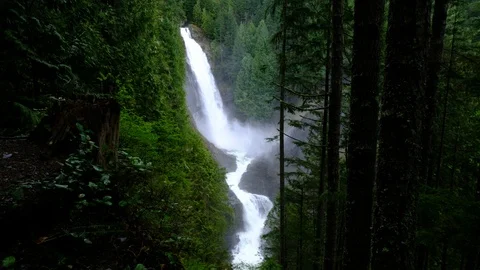 Wallace Falls, Wallace Falls State Park, Washington Stock Footage 89849728