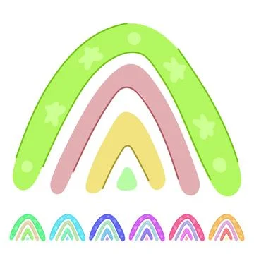 Wallart baby boho rainbow vector cartoon graphic Stock Illustration