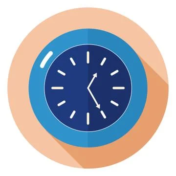Wallclock flat design style icon Stock Illustration