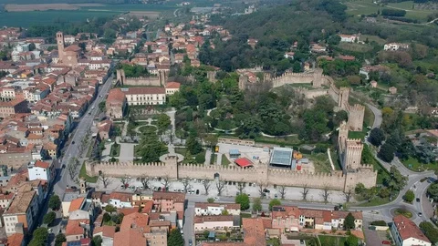 The walled city of Este Stock Footage 106668768