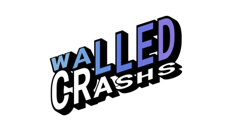 WALLED vs CRASHS, 3D Text Animation in Isometric View with Opposite Word Motion Stock Footage 314264202