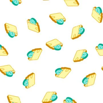 Wallet accessory chia cryptocurrency isometric icon seamless pattern 스톡 일러스트